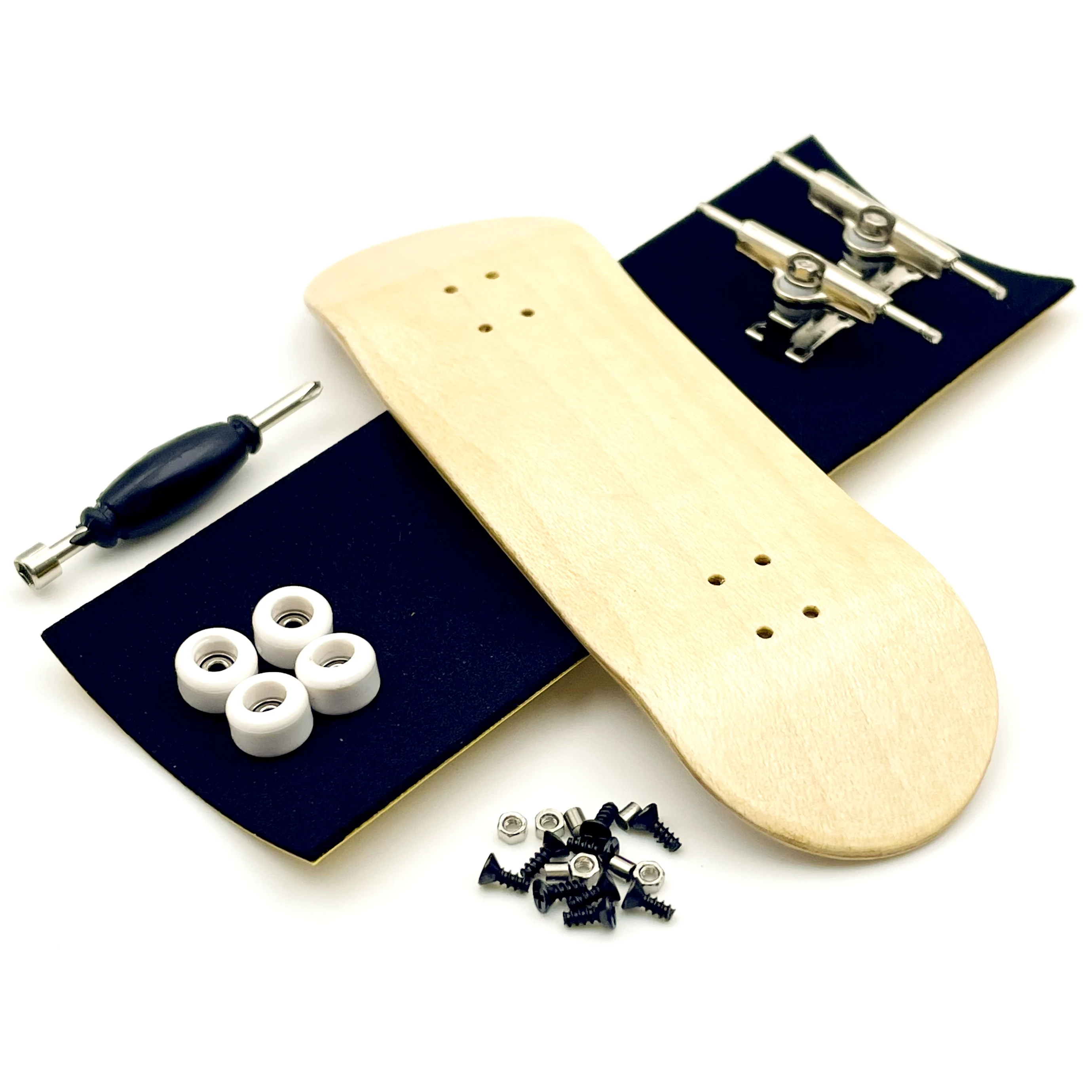 Color: Red - 32mm Fingerboard Set with Maple Wooden Deck Metal Trucks Bearing Wheels