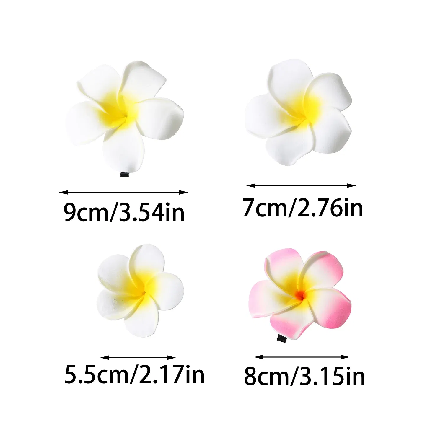 Color: green - 5.5/7/8/9cm Plumeria Flower Hair Clips For Girls Women Hairpins Egg Flower Barrette Hawaiian Wedding Artificial Headwear