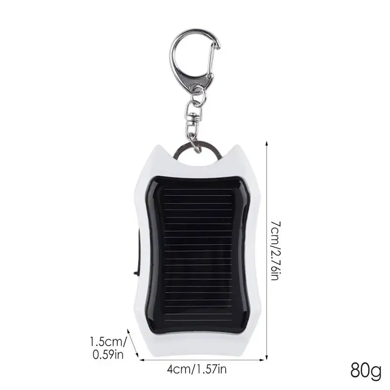 Color: Black, Ships From: United States - Solar Phone Charger 1500mAh Outdoor Portable Charger Waterproof Solar Charger Keychain Built-in Led Flashlight For Cell Phone