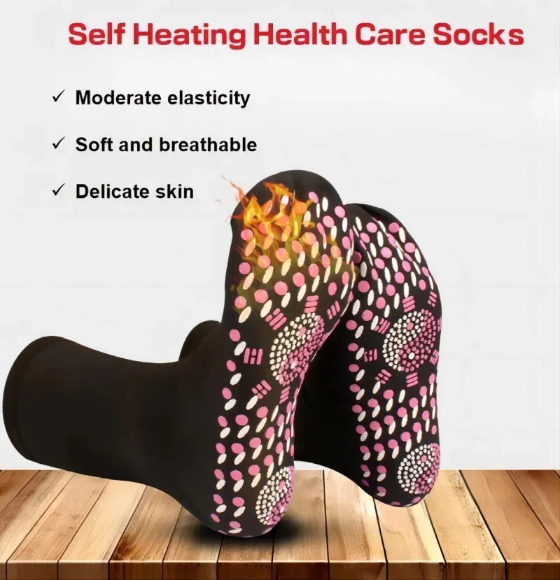 Color: MULTI - 1/5pairs Tourmaline Self-Heating Socks Winter Warm Thermal Health Care Socks Slimming Health Short Sock Magnetic Therapy Sock