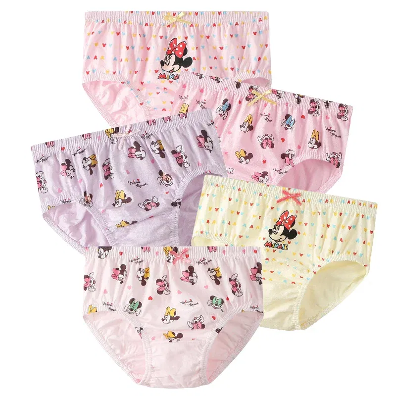 Color: GRAY, Kid Size: 2T - 5 Pack Girls Cotton Briefs With Exquisite Box, Queen Elsa Kids Soft Girls Panties, Princess Cartoon Children's Underpants 2-14T