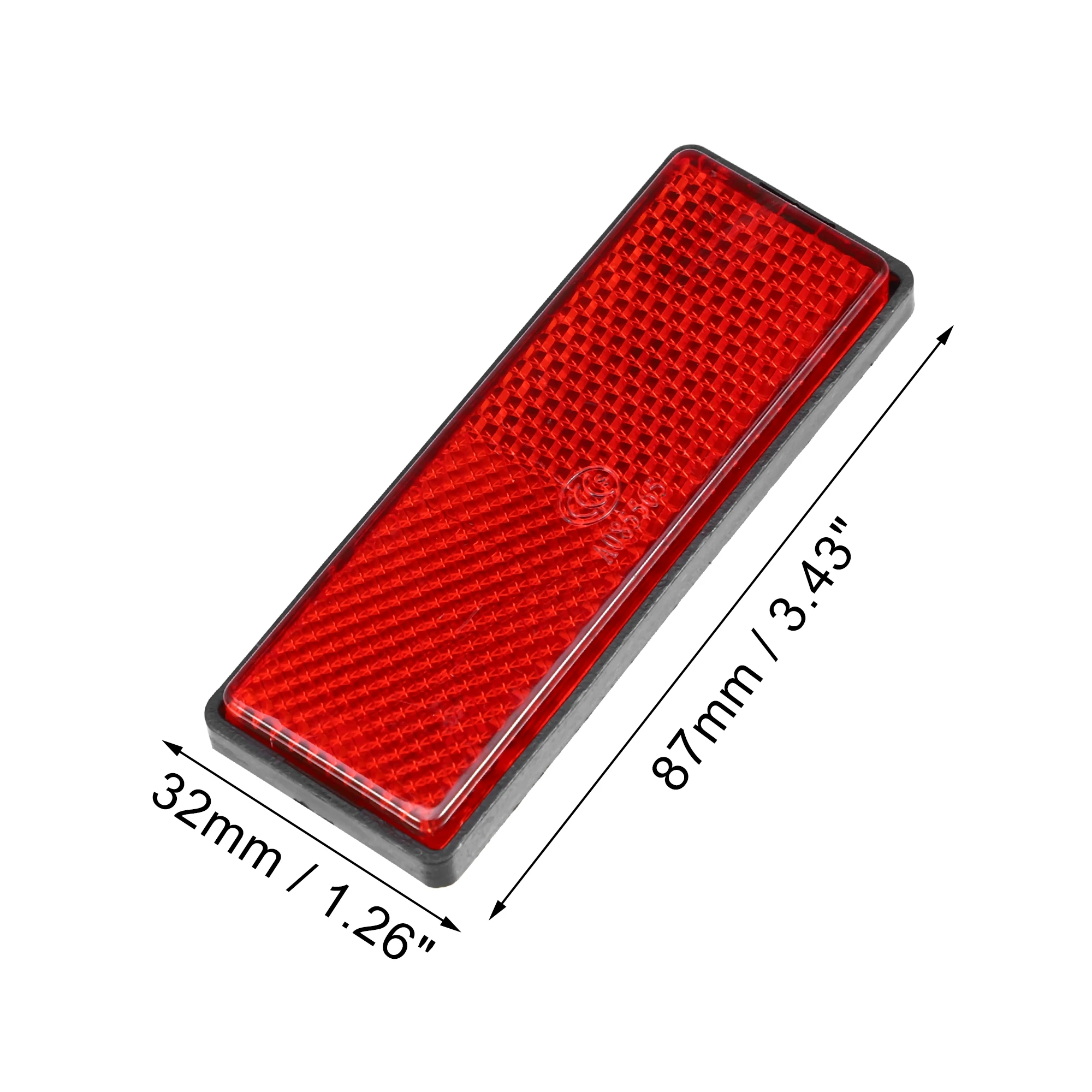 Color: Red - UXCELL Rectangular Stick-on Safety Spoke Reflective Sticker Self Adhesive Reflector for Gate Posts Cars Trailer Motorcycle
