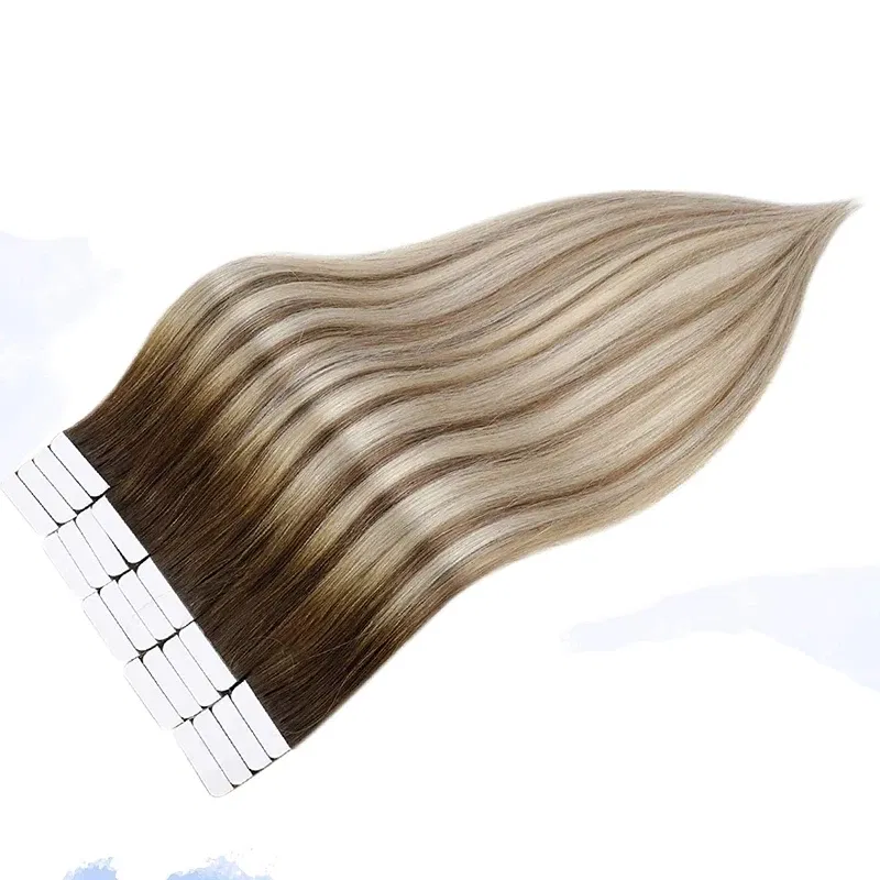 Color: T2/60, Items per Package: 40 pcs, Length: 24 Inches, Life Span: 12 months - [Last 12 Months] Ugeat Tape in Hair Extensions Virgin Human Hair 10A Grade Tape in Extensions  Human Hair