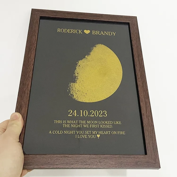 Gold-plated Moon Photo Frame Decoration Anniversary Gift