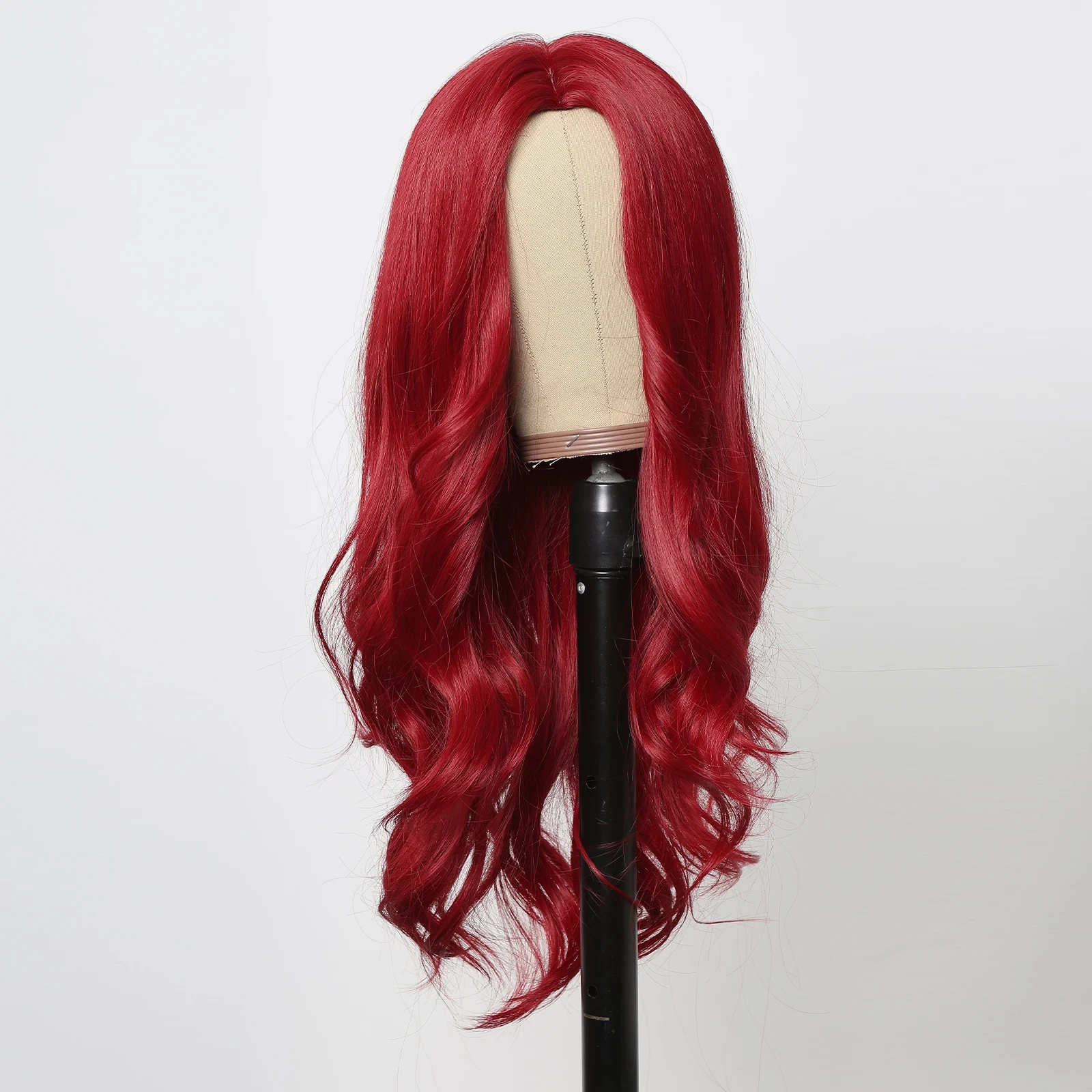 Color: T1B/30 - Red Synthetic Wigs Long Body Wavy Wig Natural Hairline Daily Red Hair Heat Resistant Fiber Smooth Party Cosplay Wig