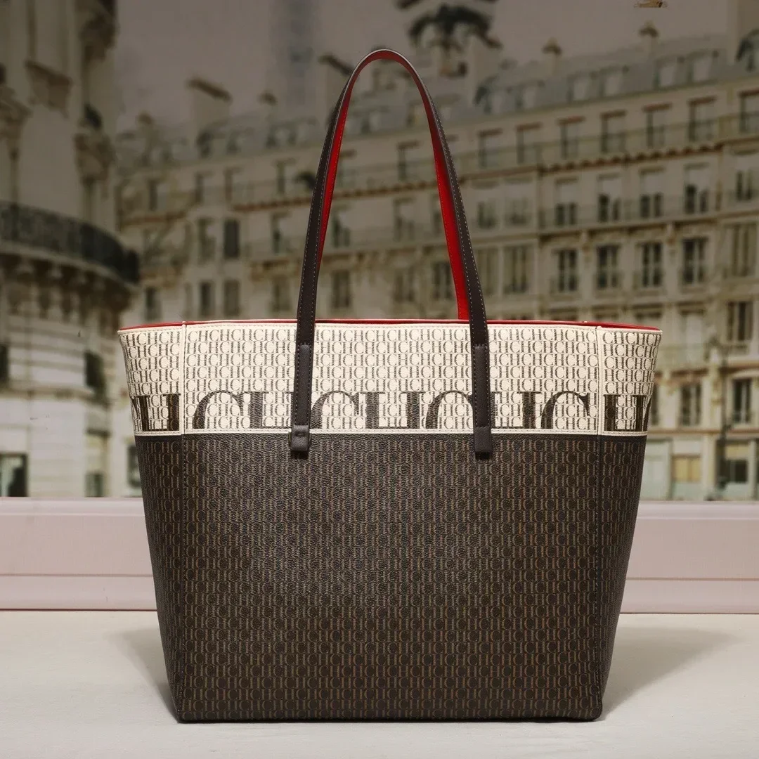 Color: black - Fashion Luxury Unique Leather Tote Bag with Fashionable Letter Logo Best for Women's Shopper Purposes