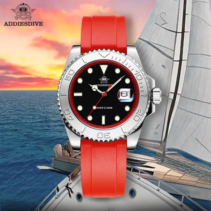Color: BRONZE, Ships From: CHINA - ADDIESDIVE AD2040 Men's Watch 41mm Fashion Diver Quartz Watch 200m Diving Rubber Silicone Super Luminous Wristwatch Reloj Hombre