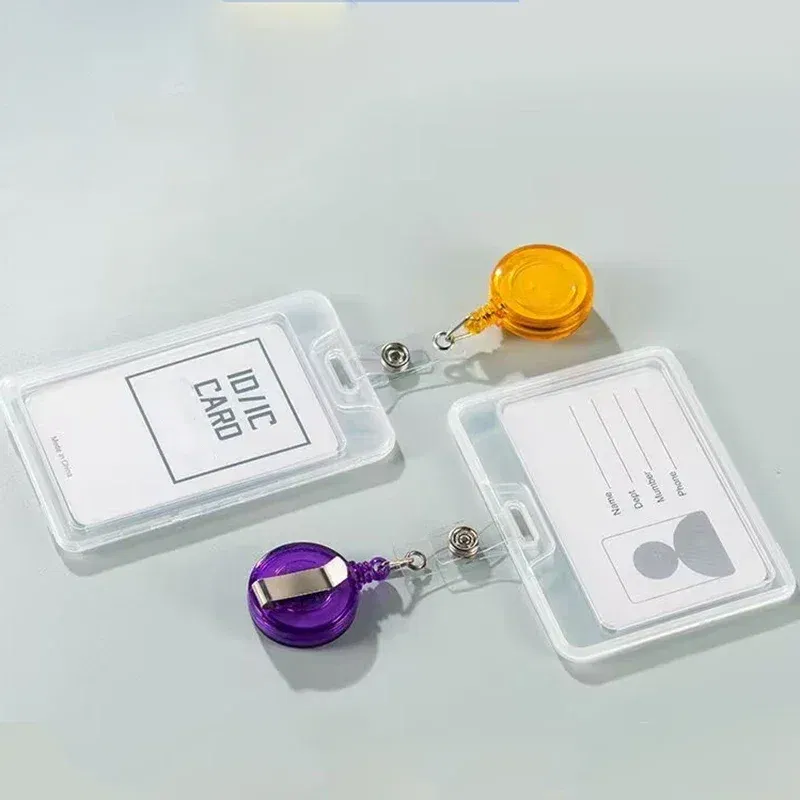 Color: Khaki - 1pcs Plastic Bus Card Holder Case Business Credit Cards Bank ID Card Sleeve Protect Waterproof Transparent Card Cover
