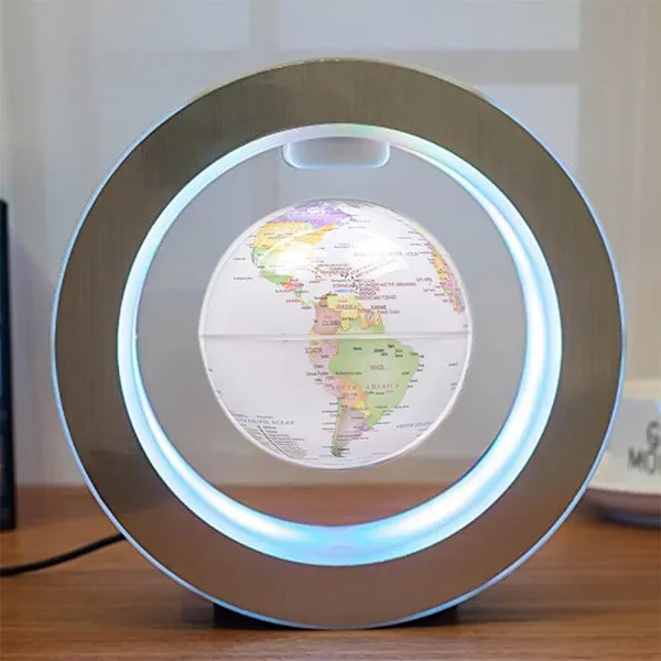 Round LED World Map Floating Globe Magnetic Levitation