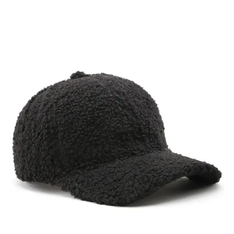 Color: Camouflage, Size: M - Autumn Winter Baseball Cap Women Artificial Lamb Wool Hats Keep Warm Cap Plush Baseball Caps Spring Baseball Cap Solid Sunshade