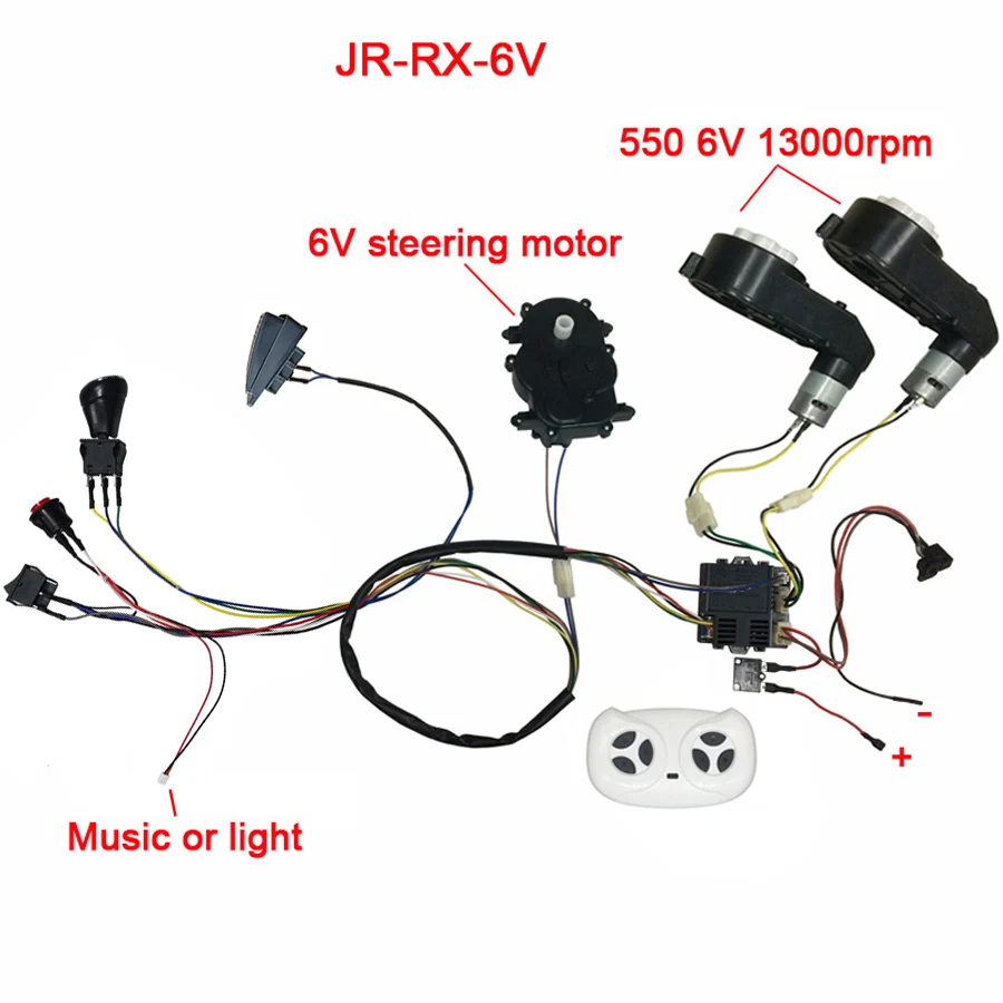 Color: black - Children electric car DIY accessories wires and gearbox,Self-made toy car full set of parts for electric car kids ride on