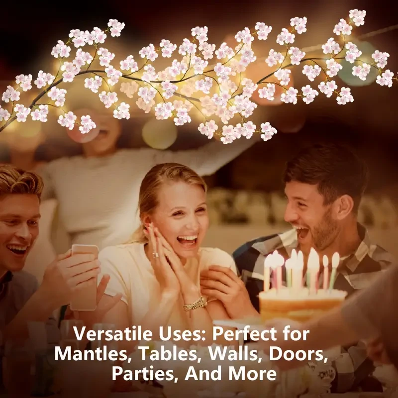 Cherry Blossom Garland With Lights