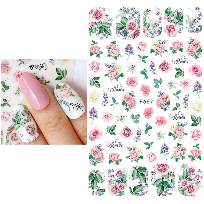 Color: Blue - 3D Blue Butterfly Adhesive Stickers Nail Art Decoration Laser Flowers Leaves Nail Sticker Nail Art Supplies Nail Parts