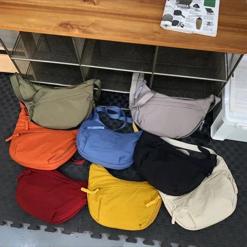 Color: Orange - Trendy Women's Soft Cloth Shoulder Bag Solid Color Student Casual Style Big Handbags Crossbody Bags for Women Shoulder Hobos Bag