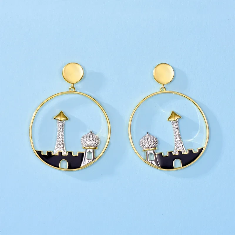 Sterling Silver Magic Castle Earrings