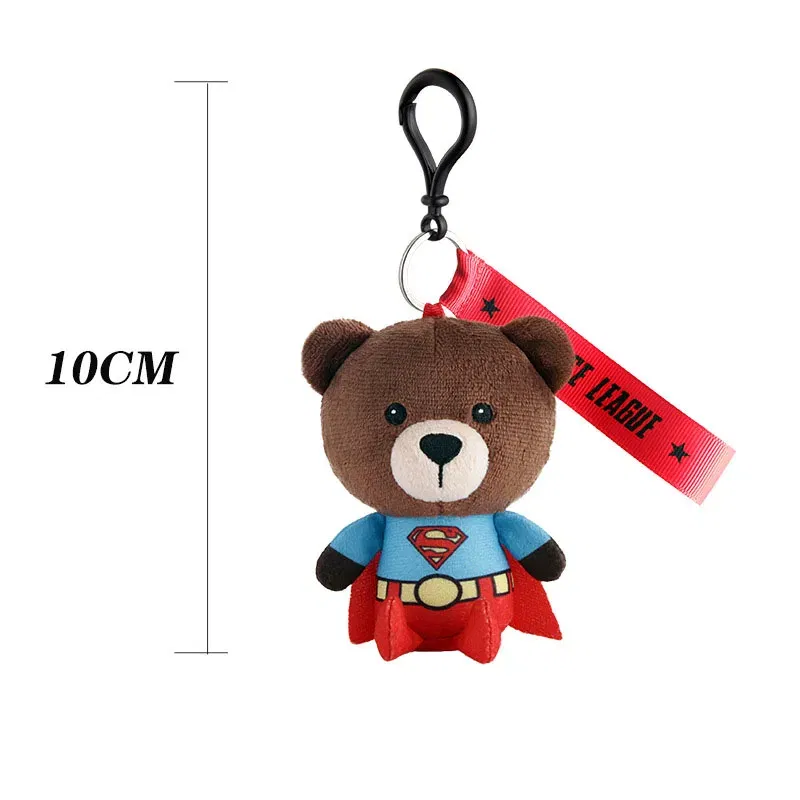 Color: FireBrick - Genuine Justice League Batman Wonder Women Plush Co-branded Teddy Bear Doll Toy Cute Anime Movie Peluche Doll Birthday Gift