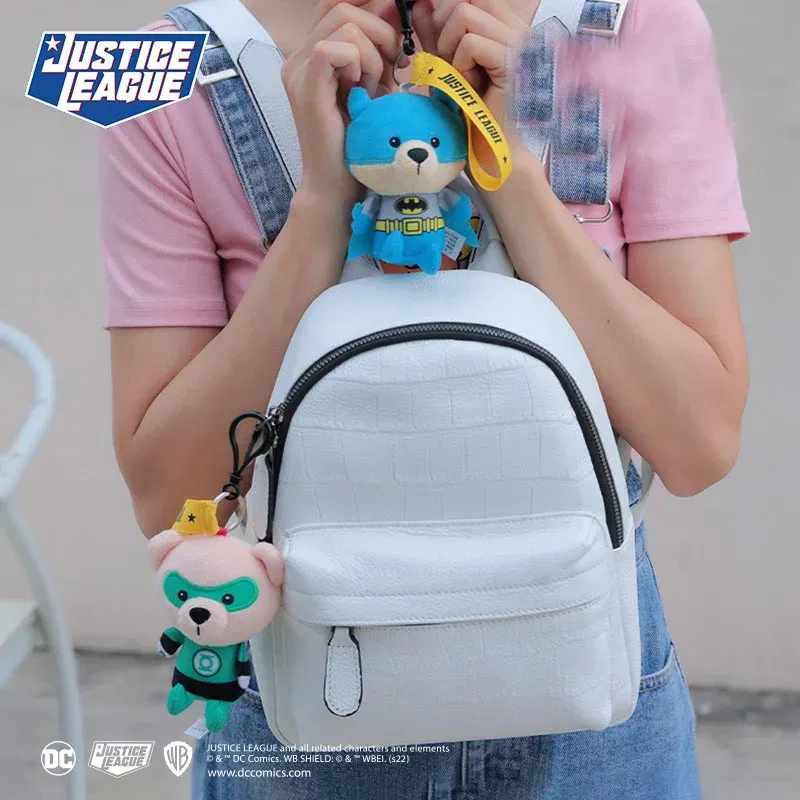 Color: FireBrick - Genuine Justice League Batman Wonder Women Plush Co-branded Teddy Bear Doll Toy Cute Anime Movie Peluche Doll Birthday Gift