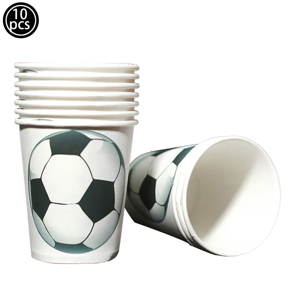 Color: Olive, Capacity: 480ml - Soccer Party Disposable Tableware Paper Plates Cups Napkins Football Party Supplies Soccer Birthday Party Decoration