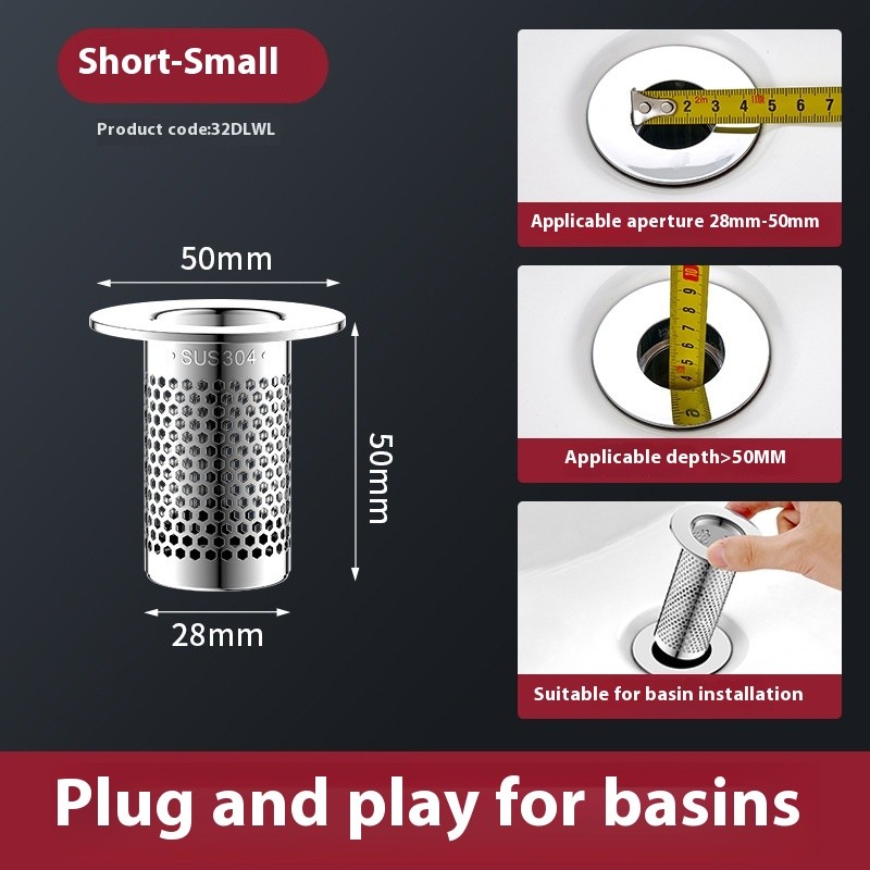 Wash Basin Leaking Plug Bounce Core Drainer Accessories With Strainer