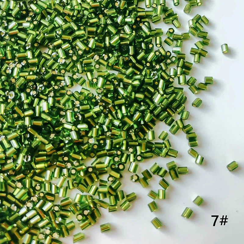 Color: SKY BLUE, Item Diameter: 2mm - 2mm Glass Seed Loose Beads Silver Color Inner Long Tube Charms DIY Craft Bracelet Jewelry Making Supplies Necklace Accessories