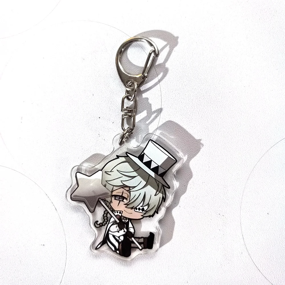 Color: Pink, Size: 6 cm - Anime Bungou Stray Dogs Arcylic Keychain Atsushi Nakajima Dazai Flower Key Chain Women Men Accessories Bag Pendant Chaveio Gifts