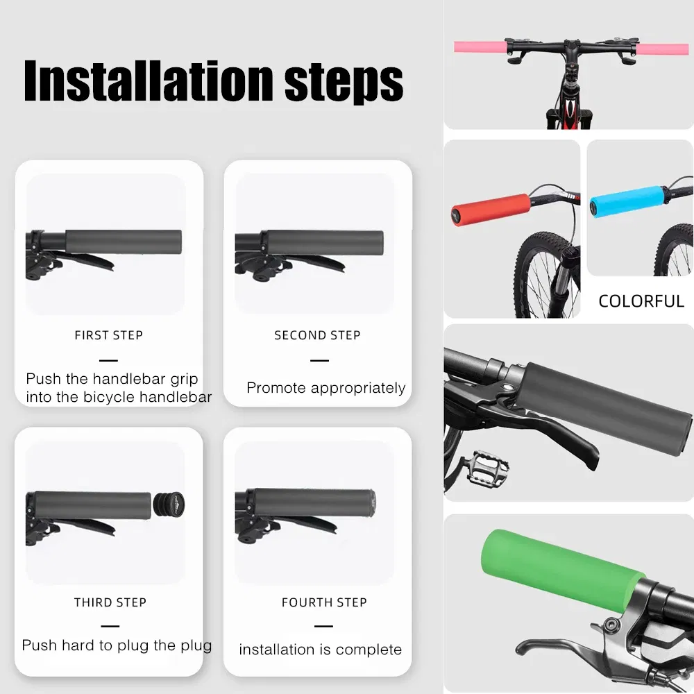 Color: Sky blue, Ships From: CHINA - MOTSUV Bicycle Girps Ultra Light Silicone Material Handlebar Girps High Density MTB Bike Handlebar Anti-slip Cycling Grip Cover
