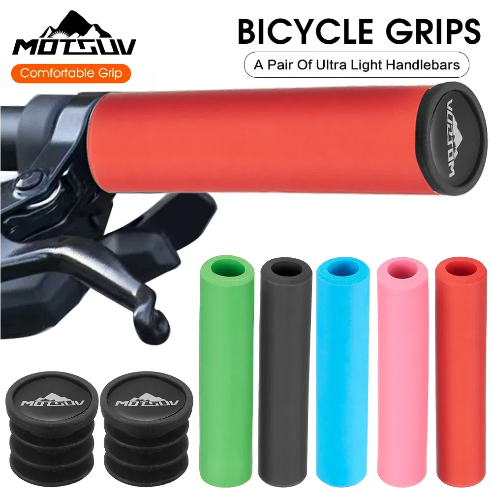 Color: Sky blue, Ships From: CHINA - MOTSUV Bicycle Girps Ultra Light Silicone Material Handlebar Girps High Density MTB Bike Handlebar Anti-slip Cycling Grip Cover