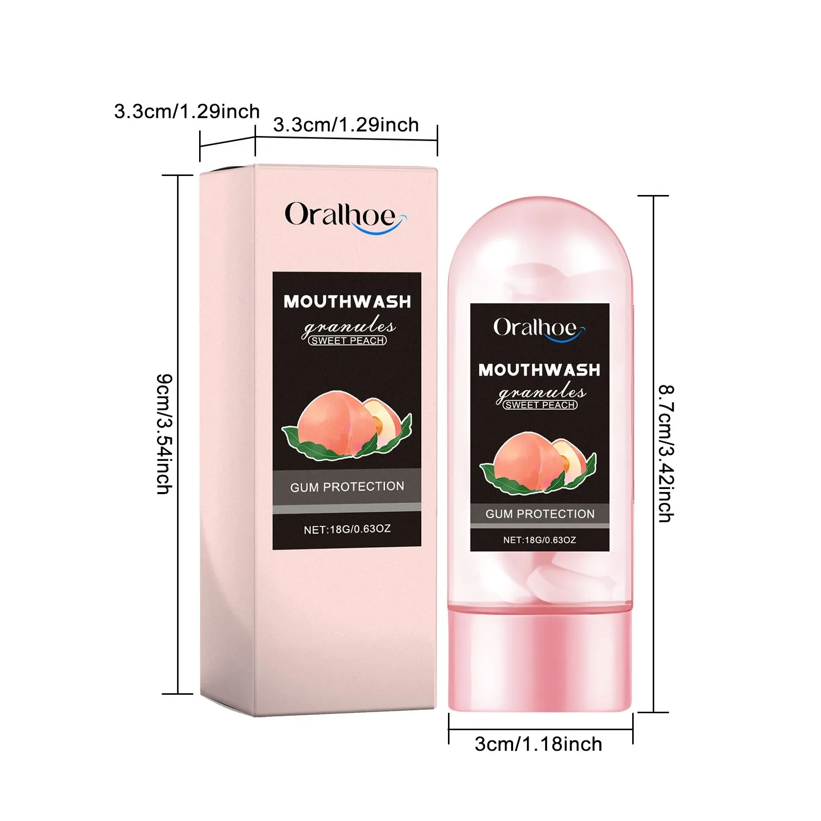 Oralhoe Peach Flavor Mouthwash Pellets