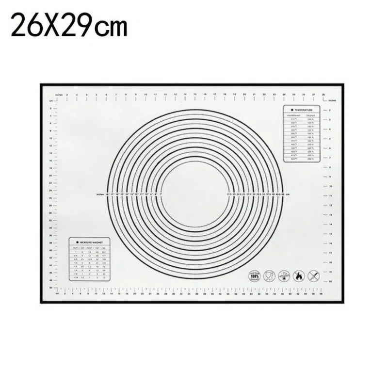 Color: Ivory, Size: L - Large Size Silicone Kneading Pad Non-Stick Surface Rolling Dough Mat With Scale Kitchen Cooking Pastry Sheet Oven Liner Bakeware