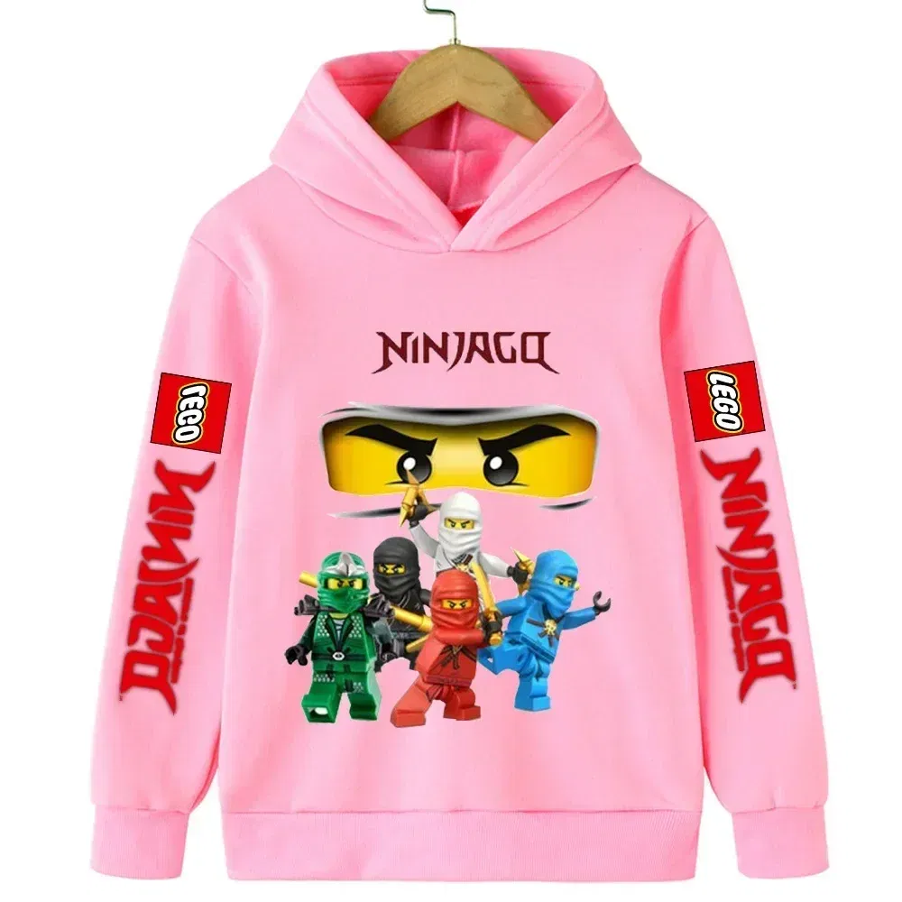 Color: black, Kid Size: 13 - Lego Phantom Ninja Cartoon Children's Hooded Hoodies Casual Sports Sweatshirt 3-13 Year Old Boy Kid Baby Girls Clothes Pullover