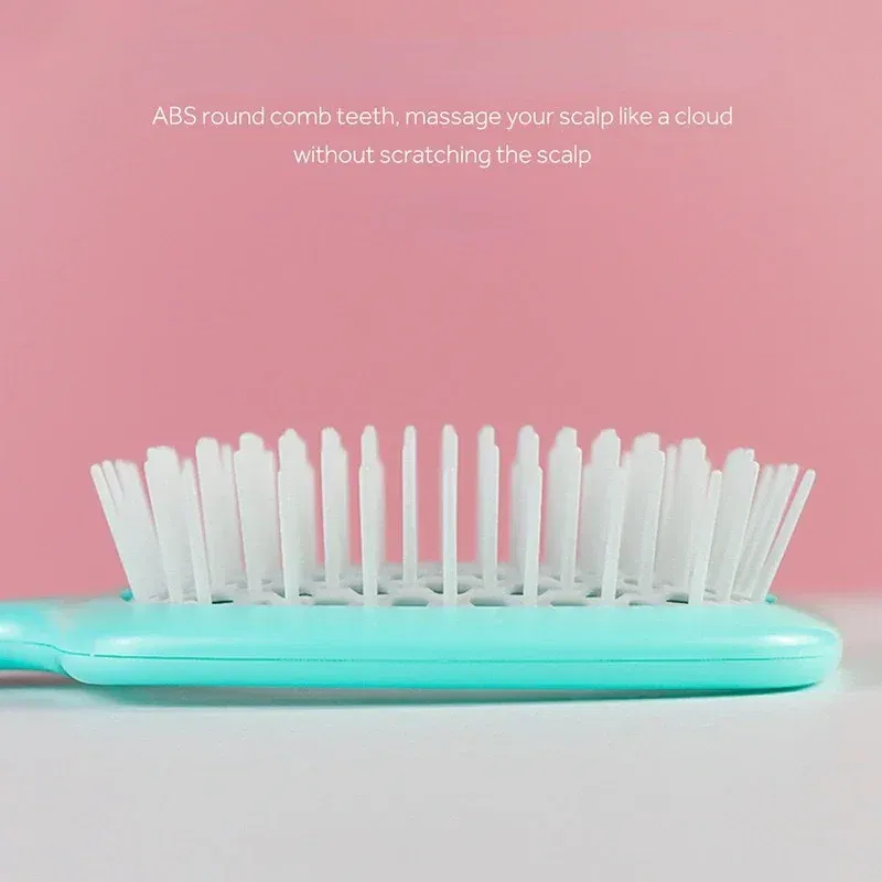 Color: Pink - Scalp Massage Combs for Women Salon Hair Brush Air Cushion Combs Hair Comb Ponytail Combs Hollowing Out Fashion Hair Accessories