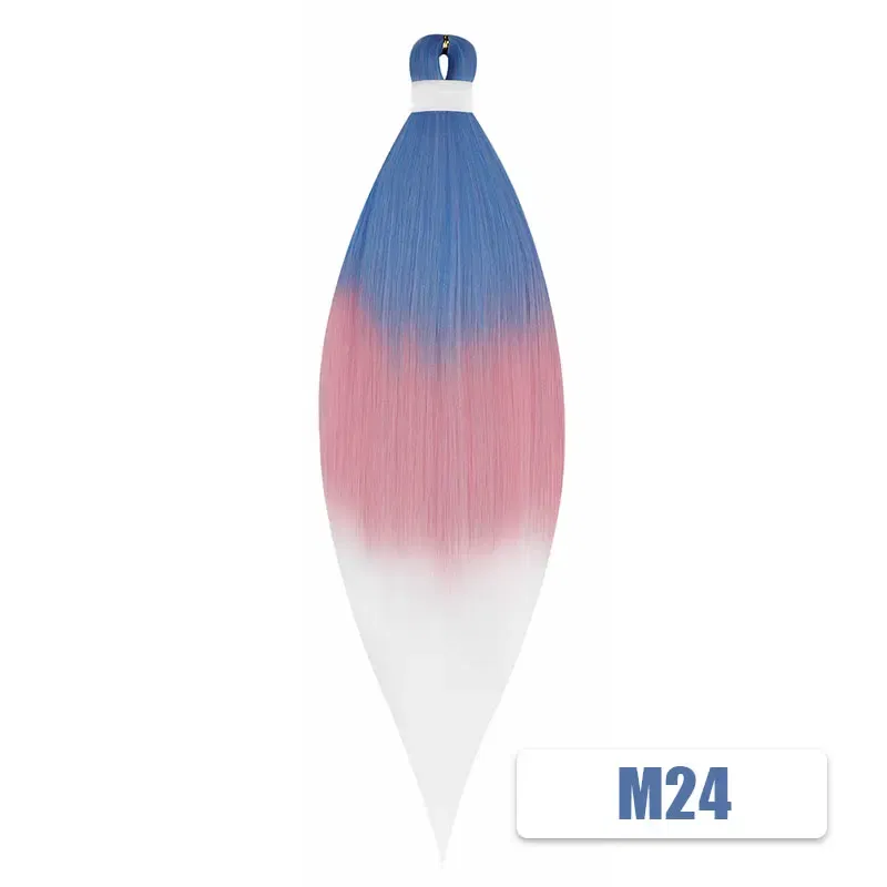 Color: M#Blue, Stretched Length: 26inches, Bulk Buy: 1Pcs/Lot - Kanekalon 26inch Hot Water Set Pre Stretched Jumbo Braiding Hair Box Twist Braids Synthetic Hair Extensions For Women Soft Yaki