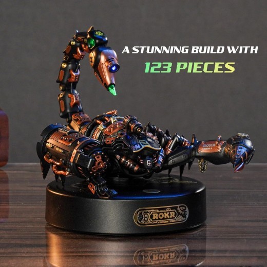 ROBOTIME ROKR 3D Metal Puzzles Emperor Scorpion For Adults To Build, Gift For Teen Adults 123 Pcs MI04