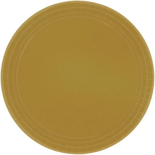 Paper Plates 23cm Round 20CT - Gold NPC - Set of 20