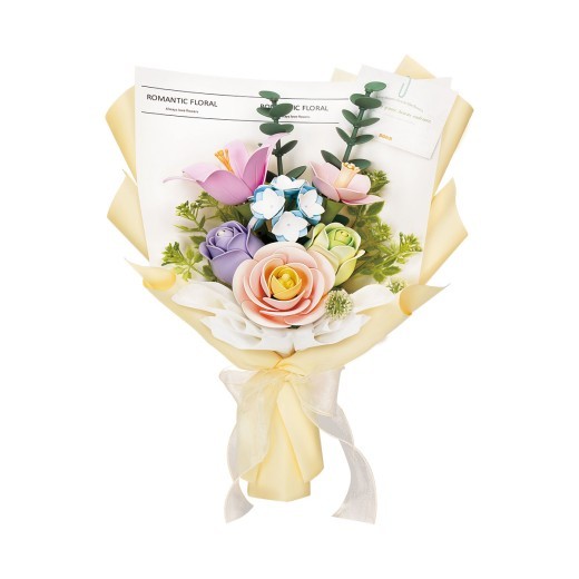 ROBOTIME 3D Plastic Flower Puzzle, Spring Time Bouquet DIY Model Kits For Gift AF01J