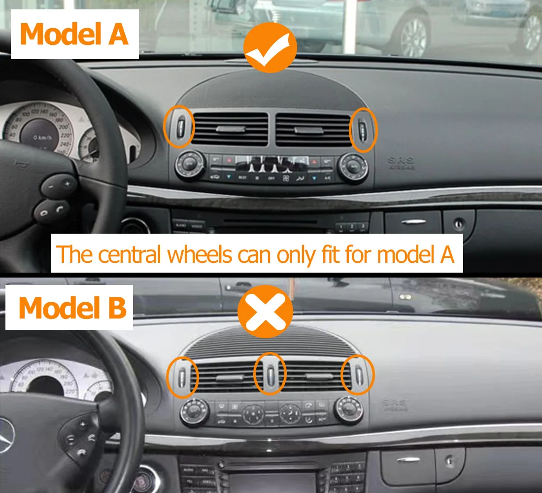 Color Name: Orange - Front Air Conditioner Control Roller Ac Vent Base Rolling Wheel For Mercedes Benz E Class W211 2003-2008 E200 E230 E260 E280