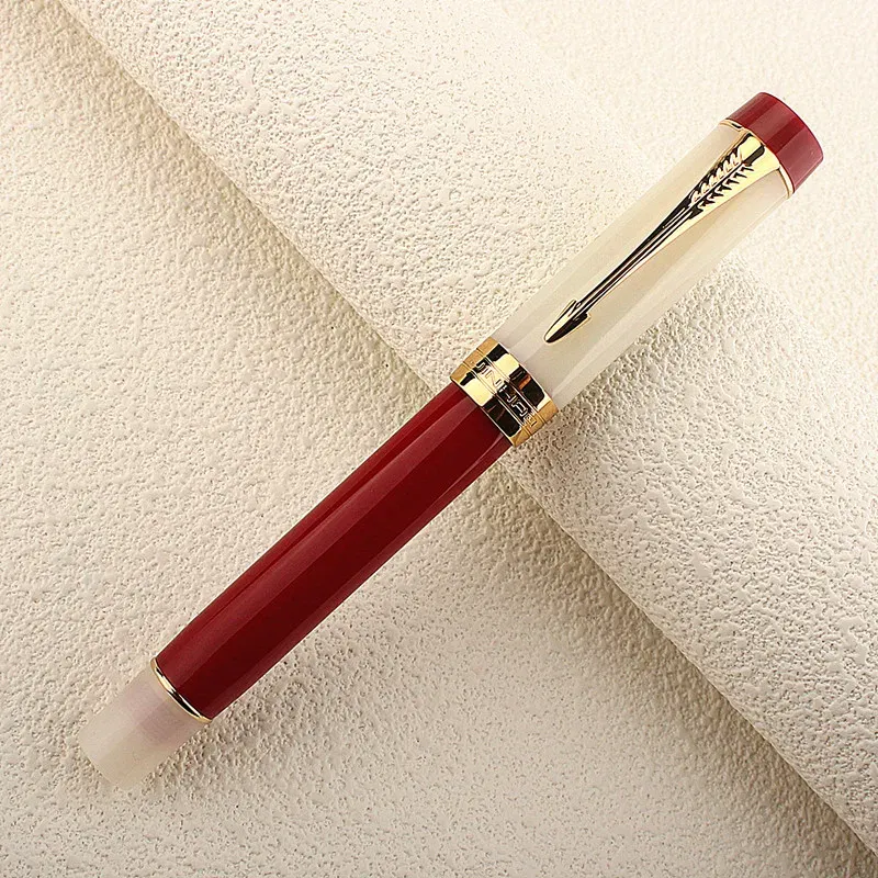 Color: Yellow, Nib Size: XF - JINHAO 100 Centennial Fountain Pen Resin Gold Clip Nib EF F M Students Pens Business Stationery School Office Supplies PK 9019