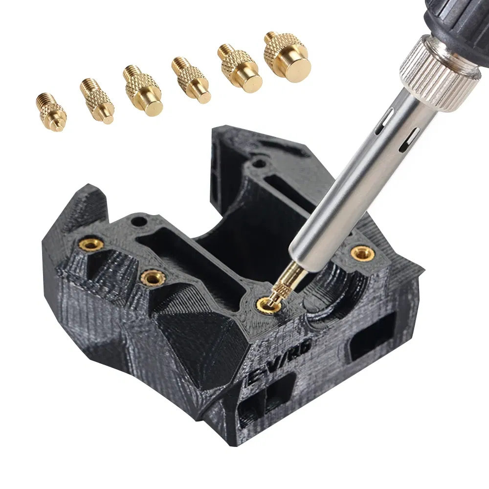 Color: black - Heat Insert Nut Iron Tip Brass Hot Melt Insert Nut Embedded Kit M2-M8 Soldering Iron Tip Heat Insertion Tool 3D Printer Accessor