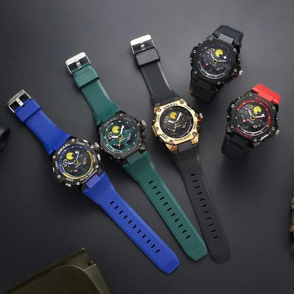 Color: Blue - SMAEL Brand Waterproof Dropshipping Watch Alarm Clock 8092 Young Fashion Quartz Sport Wristwatches