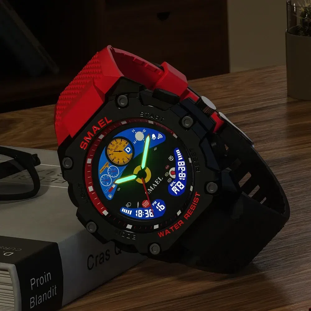 Color: Blue - SMAEL Brand Waterproof Dropshipping Watch Alarm Clock 8092 Young Fashion Quartz Sport Wristwatches