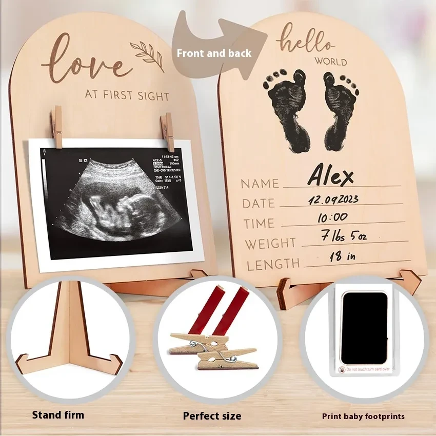 Cross-border In Stock Ultrasonic Photo Frame Wooden Craftwork