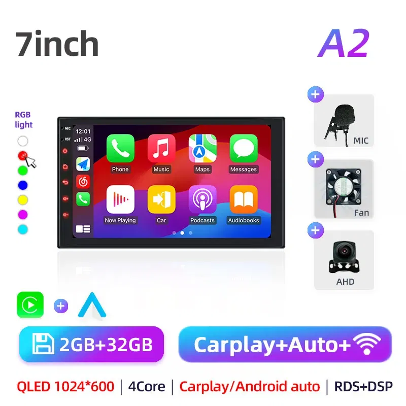 Color: SKY BLUE, Ships From: CHINA - Car radio with GPS Multimedia player with Android 12 7/9/10''2 Din Universal Stereo Carplay AUTO for Volkswagen, Nissan, Hyundai