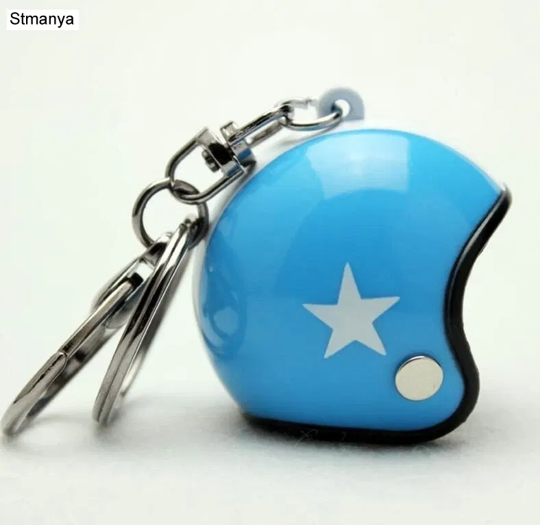 Color: Red - New Motorcycle Helmets Key chain Women men Cute Safety Helmet Car Keychain Bags Hot Key Ring gift Jewelry wholesale 17022