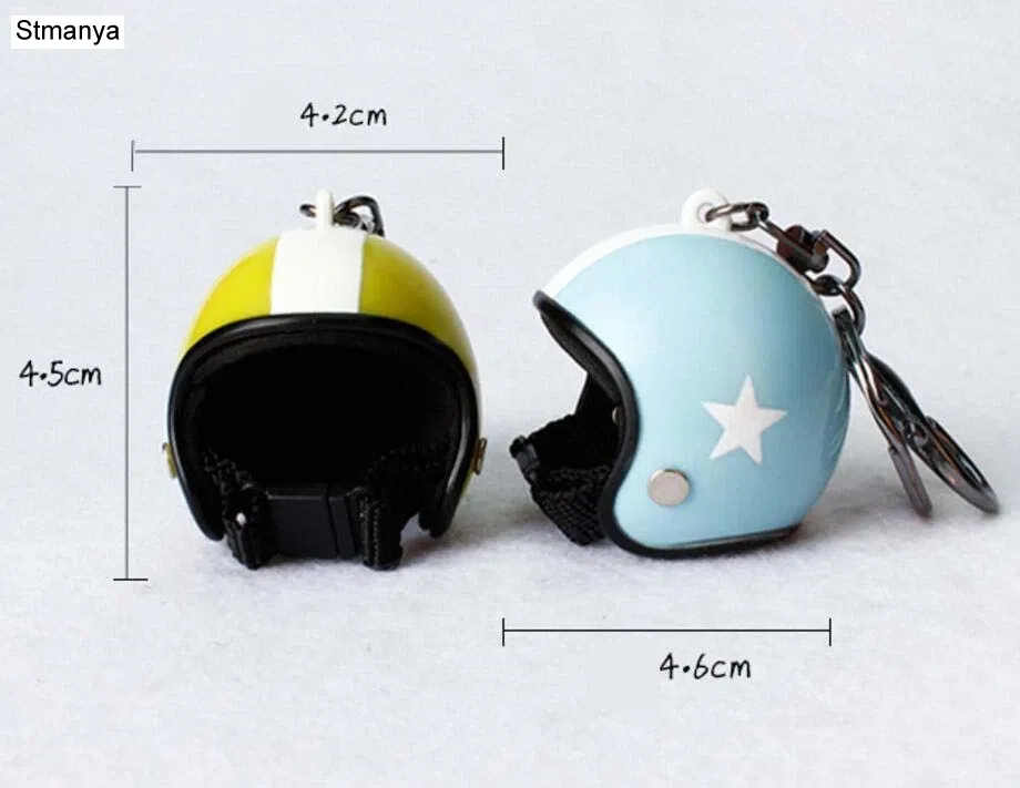 Color: Red - New Motorcycle Helmets Key chain Women men Cute Safety Helmet Car Keychain Bags Hot Key Ring gift Jewelry wholesale 17022