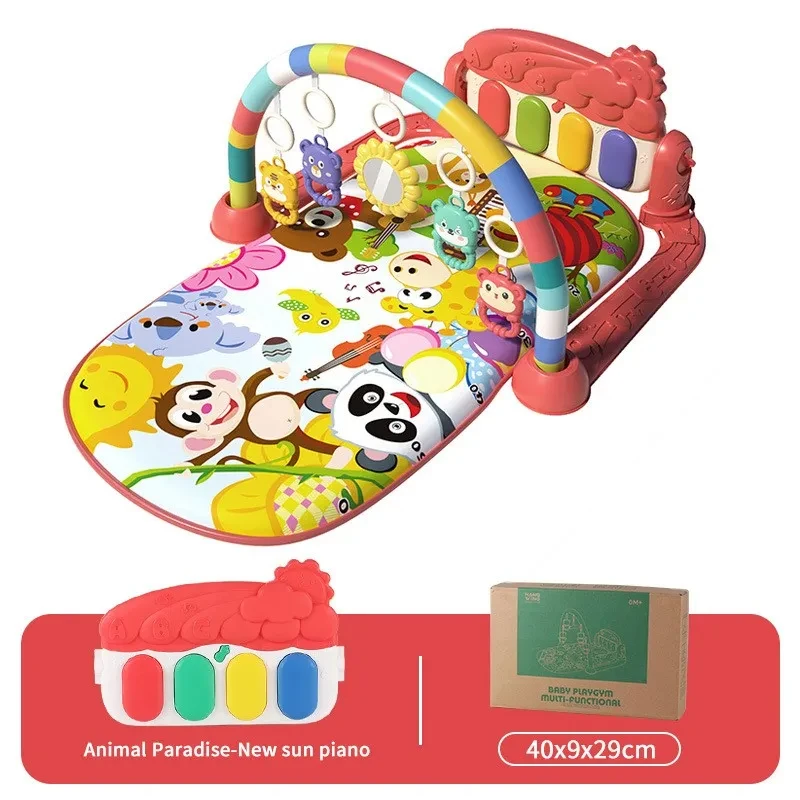 Color: plum - Baby Fitness Frame Floor Mat Newborn Piano Crawling Blanket Pedal Children Play Mat Rack Crawling Blanket Infant Play Rug Gifts