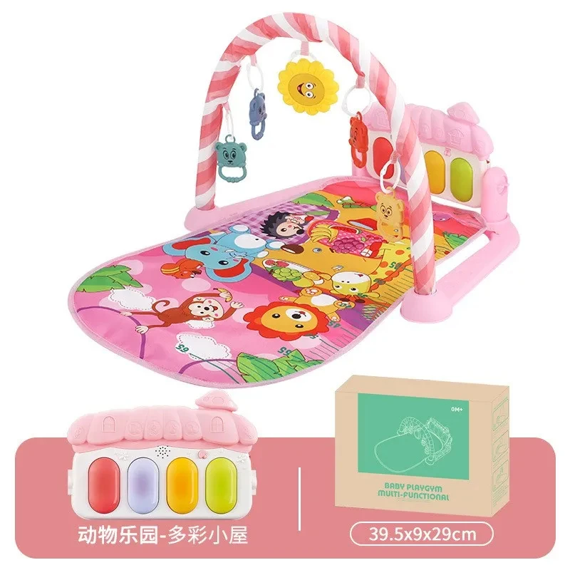 Color: plum - Baby Fitness Frame Floor Mat Newborn Piano Crawling Blanket Pedal Children Play Mat Rack Crawling Blanket Infant Play Rug Gifts