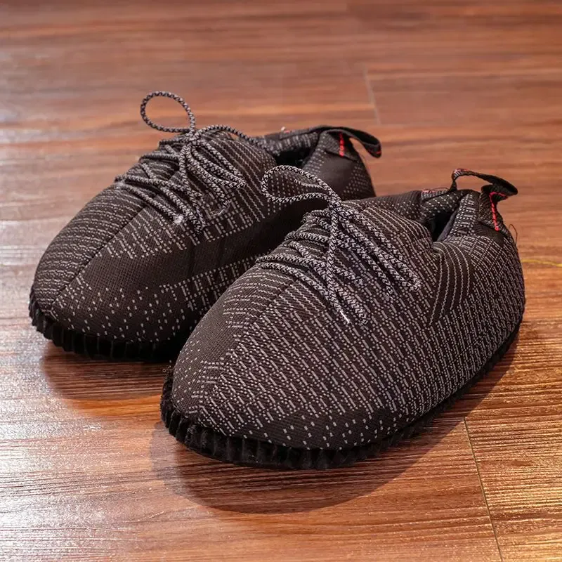 Color: MINT GREEN, Shoe Size: 19.5 - Unisex Winter Warm Home Slippers Women/Men Slides Striped House Sliders Lady Shoes Female One Size 36-44 Ladies Slipper