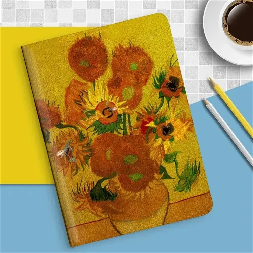 Color: Blue, Size: 12.4 - Case For iPAD 10 9 8 7 6 5 th Generation Pro 11 12.9 10.5 Air 5 4 3 2 Mini 6 Funda Cover Luxury Van Gogh Oil Painting Flower Art