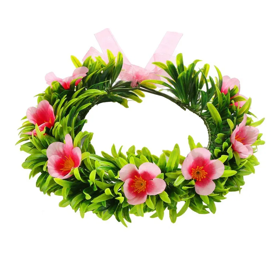 Color: GRAY - Lovely Disney Moana 2 Dancing Flower Garland Headdress Kids Adult Hawaii Beach Floral Headgear Princess Vaina Cosplay Accessory