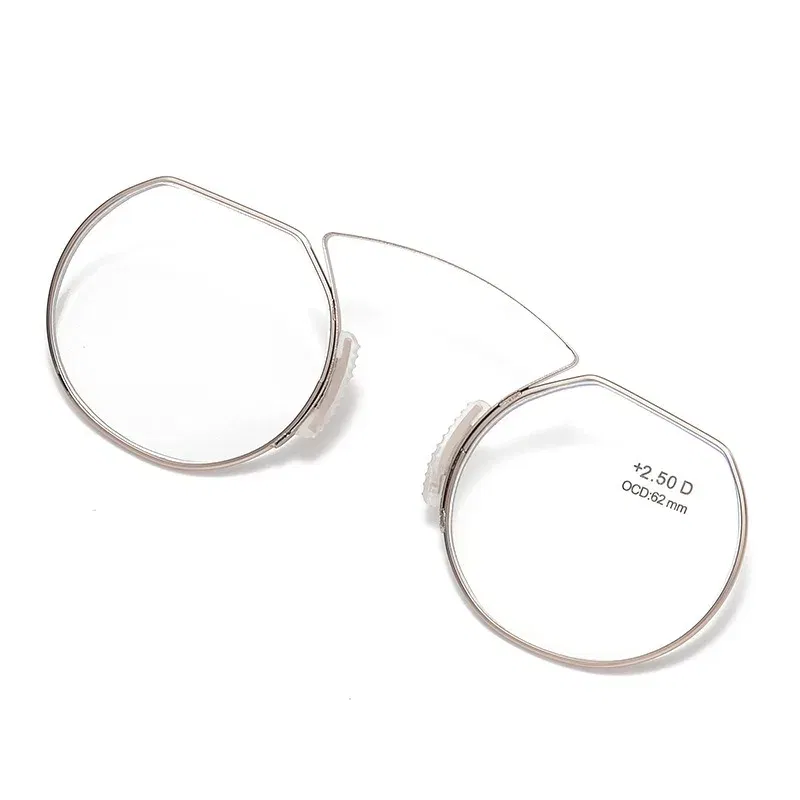 Frame Color: Red, Eye Prescription: +350 - Women Clip Nose Reading Glasses Anti Blue Light Presbyopic Glasses Men Portable Men's Eyeglasses Anti-Lost Legless Bezel + Case
